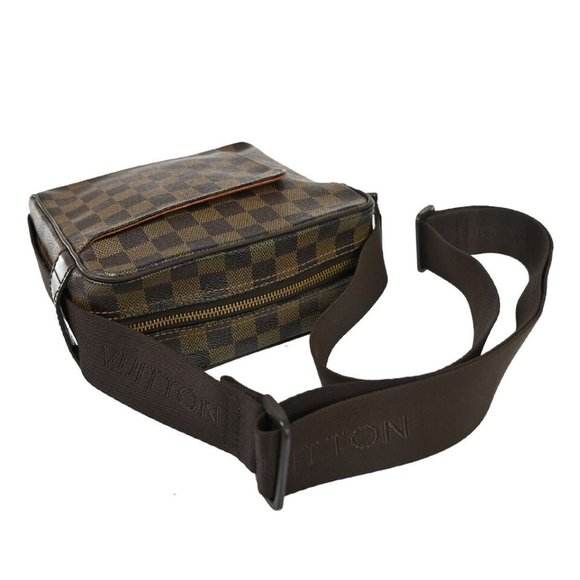 LOUIS VUITTON Olav PM Shoulder Bag Damier Ebene Leather Brown N41442